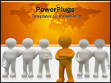 PowerPoint Template - Leader and his team. 3d rendered illustration.