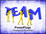 PowerPoint Template - People in Teamwork.High Resolution 3D render isolated on white.