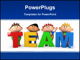 PowerPoint Template - cute little cartoon boys with TEAM letters - high quality 3d illustration