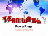 PowerPoint Template - Computer generated image of the word team hold by 3d men