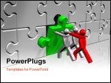 PowerPoint Template - abstract business teamwork, team solution finding, 3d puzzle pieces
