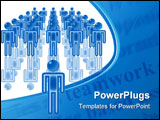PowerPoint Template - Team Leader in blue. Rasterized vector.