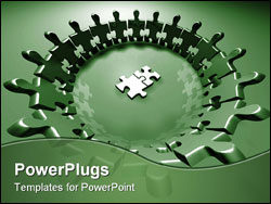 PowerPoint Template - human puzzle pieces - 3d render