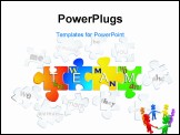 PowerPoint Template - Pieces of puzzle with peoples definitions making bright word team