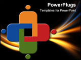 PowerPoint Template - Team work with four people and colors