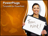 PowerPoint Template - young indian woman holding a white board with the words 