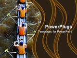 PowerPoint Template - mens four man rowing team from above