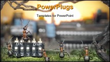 PowerPoint Template - Team of ants managing sunrise teamwork solar management fantasy