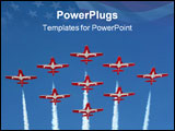 PowerPoint Template - canadian snowbirds flying in diamond formation