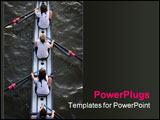 PowerPoint Template - birds eye view of womens rowing team