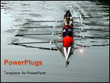 PowerPoint Template - crew rowing team in boat on river