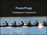 PowerPoint Template - Speeding rowing boat with motion blur to accent speed.