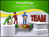 PowerPoint Template - A group of 3D figures engaging in team building