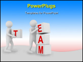 PowerPoint Template - Conceptual image teamwork on white. Isolated 3D image