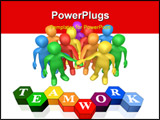 PowerPoint Template - Computer Generated 3D Image - Teamwork .