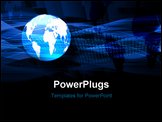 PowerPoint Template - Abstraction blue background with the planet earth