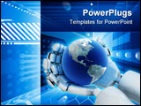 PowerPoint Template - Three-dimensional model of a planet the Earth in robot hands
