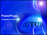 PowerPoint Template - blue abstract networking grid tube with illuminated wires presenting future