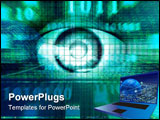 PowerPoint Template - the eye that represents the vision of the information.