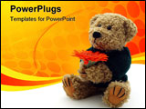 PowerPoint Template - Teddy Bear on the white background taken in my studio