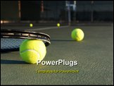 PowerPoint Template - Tennis Balls and Racket on the Court