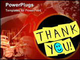 PowerPoint Template - The words Thank You written on yellow sticky notes