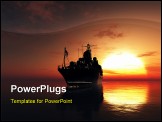 PowerPoint Template - The military ship in the sea
