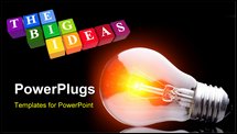 PowerPoint Template - Photo of light bulb on black