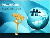 PowerPoint Template - 3D render of a jigsaw globe on an abstract background