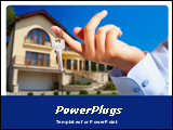PowerPoint Template - his template, showing a man holding a house key and house at the background will be a good choce fo