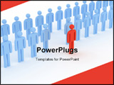 PowerPoint Template - red man with other on blue color