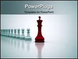 PowerPoint Template - Leadership concept illustration - chess king in front