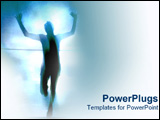 PowerPoint Template - Man running through rope at marathon.
