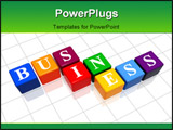 PowerPoint Template - 3d colour boxes with text - business word