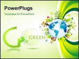 PowerPoint Template - Think green to save the planet background with high contrast colors