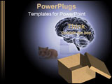 PowerPoint Template - X-Ray of a brain hovering outside a cardboard box with lid.