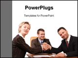 PowerPoint Template - Three business people handshake-Deal-Isolated