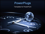 PowerPoint Template - Little glassy globe on dark background with watch