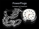 PowerPoint Template - A pocket watch on a black reflective surface shows elegance and style.