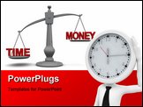 PowerPoint Template - 3d illustration of time and money signs on scale