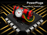 PowerPoint Template - time bomb with dynamite and timer on the computer chip