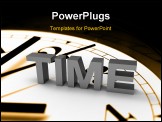 PowerPoint Template - 3D text saying time, text is sitting on old fashioned clock