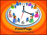 PowerPoint Template - Businessmen at work in the office trying to beat the clock - icon people series