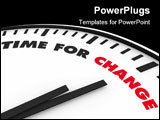 PowerPoint Template - White clock with words Time for Change on its face