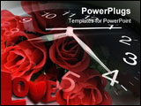 PowerPoint Template - Composite of Roses and Clock Close Up