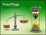 PowerPoint Template - 3d illustration of time and money signs on scale