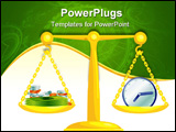 PowerPoint Template - Conceptual vector illustration. Work life balance or balancing time and money