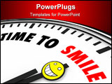 PowerPoint Template - White clock with words Time to Smile and a happy face