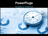 PowerPoint Template - Pocket watch atop newspaper with down market indices.