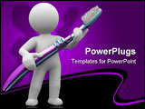 PowerPoint Template - 3d human with a big toothbrush in hands